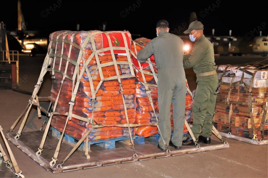 Arrivée à Beyrouth du premier lot des aides alimentaires marocaines 