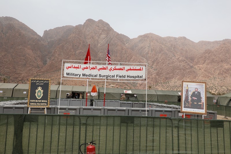 وفد عسكري مغربي أمريكي رفيع بالمستشفى الميداني بتالوين 
