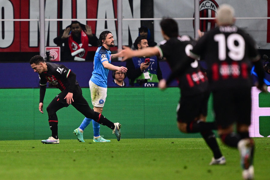 C1: Milan s'impose devant Naples (1-0) en quart de finale aller