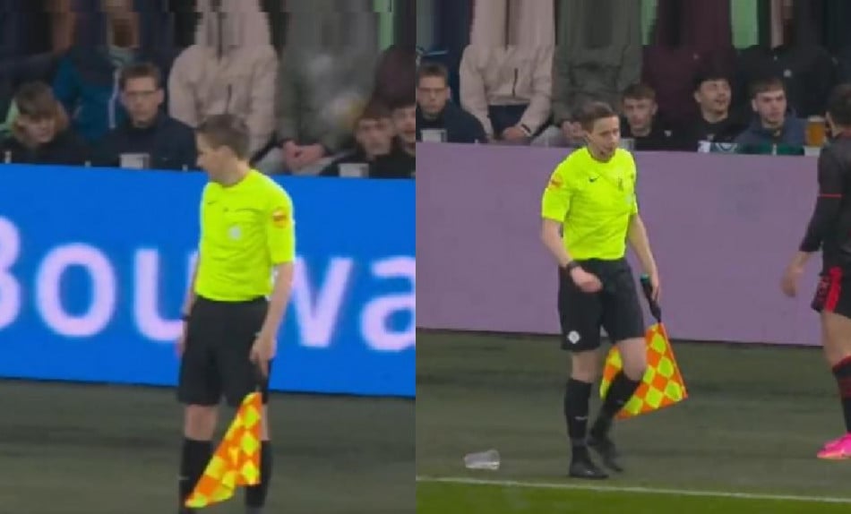 هولندا .. توقف مباراة لإصابة حكم بكأس جعة 