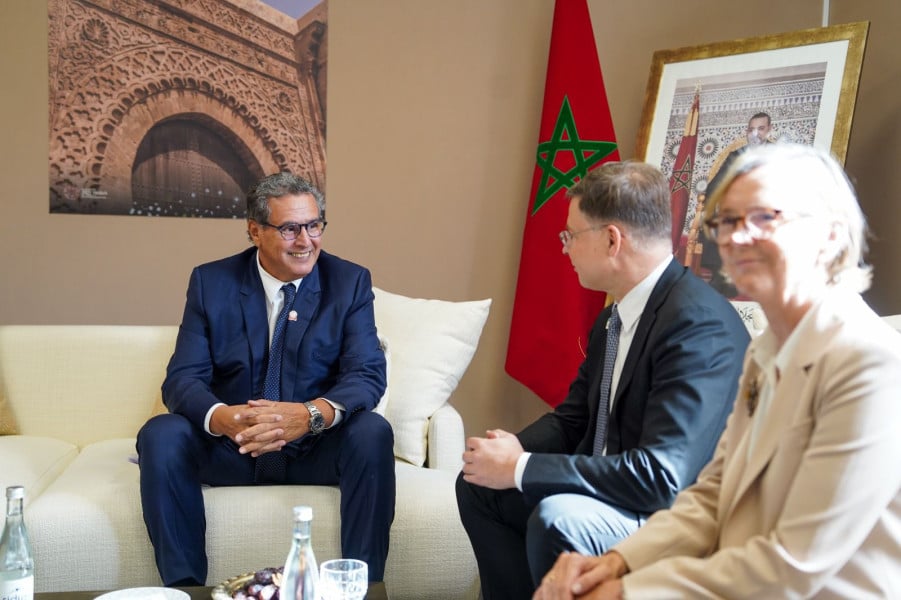 Assemblées BM/FMI: Akhannouch s'entretient avec le vice-président exécutif de la Commission européenne