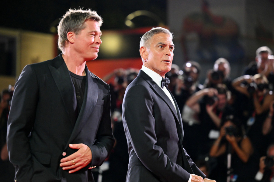 George Clooney et Brad Pitt, bromance à Venise