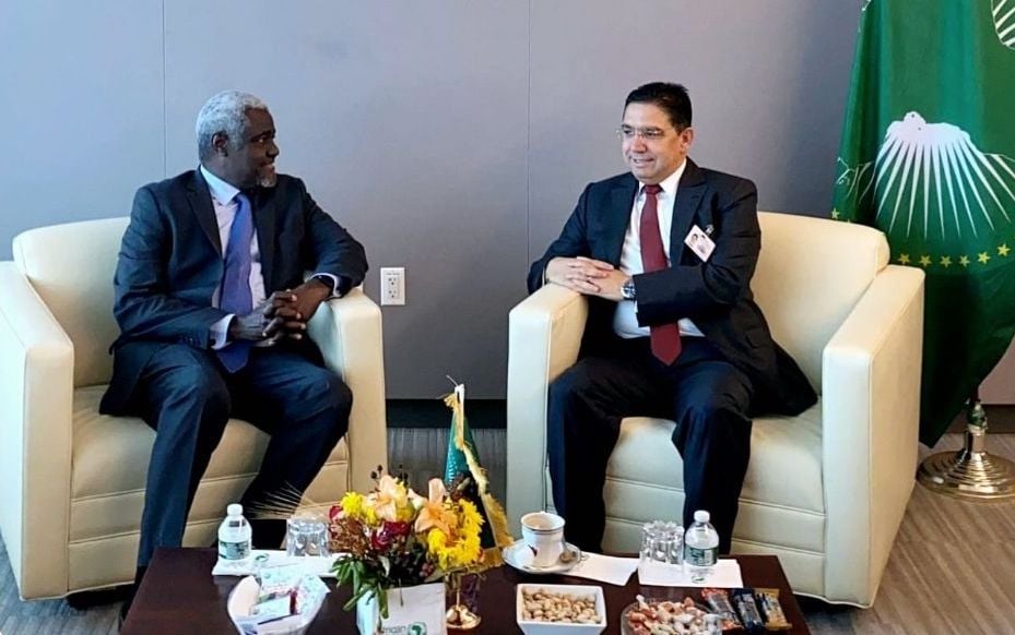 M. Bourita s'entretient à New York avec le président de la Commission de l'Union africaine