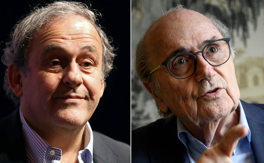 Accusés d'avoir escroqué la Fifa, Platini et Blatter comparaissent en appel