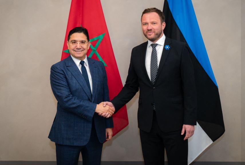 وزير الخارجية ناصر بوريطة مع نظيره الإستوني مارغوس تساهكنا