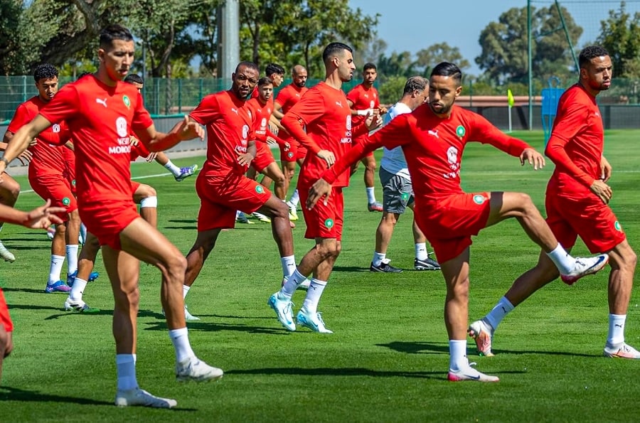 La sélection nationale effectue sa dernière séance d'entraînement avant le match contre le Congo