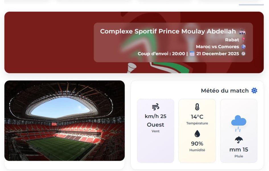 CAN 2025: La DGM lance le service "Météo du match" avec prévisions par stade en temps réel