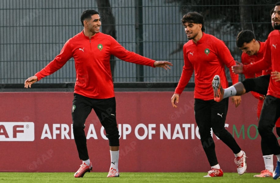 CAN Maroc 2025 : dernière séance d’entraînement des Lions de l’Atlas avant l’entrée en lice