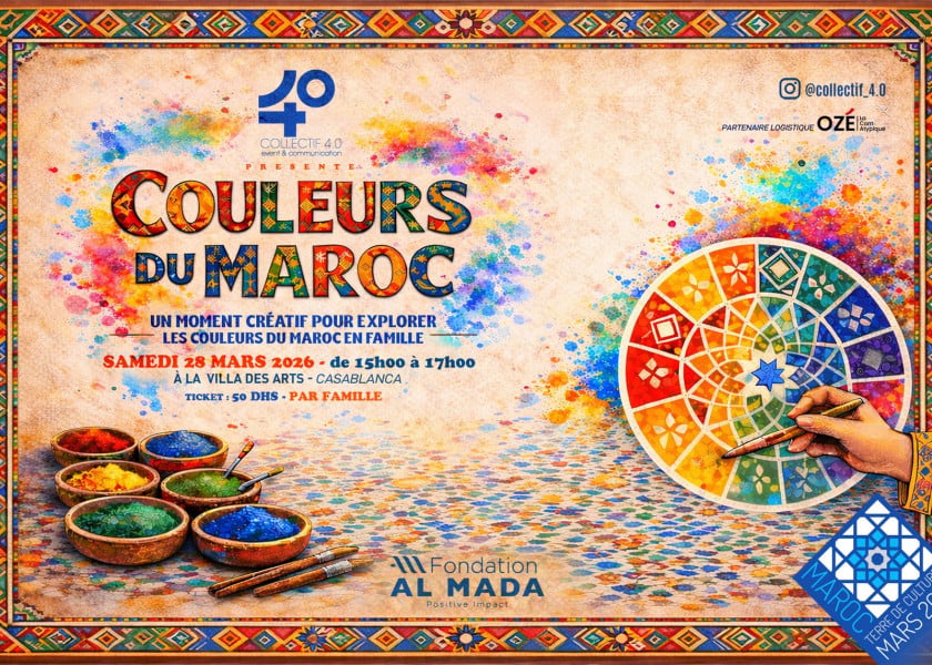 Le Collectif 4.0 convie les familles à explorer « Couleurs du Maroc »  à la Villa des Arts de Casablanca