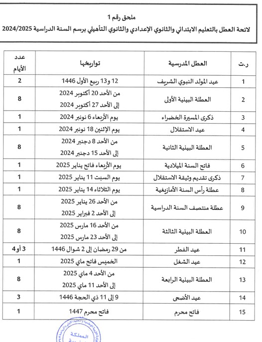الموسم الدراسي 2024-2025