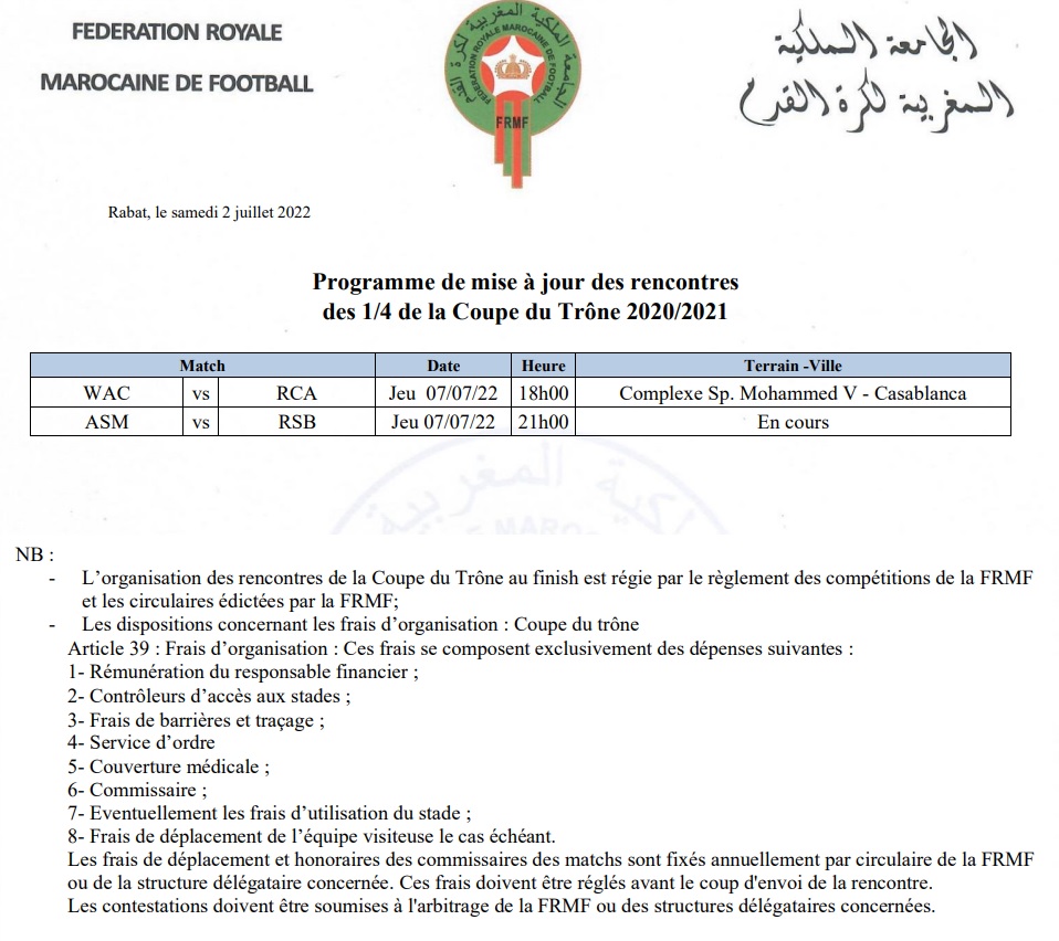 Programme coupe