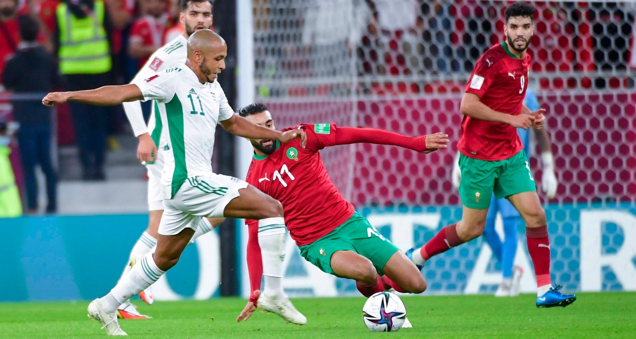 من مباراة المغرب والجزائر     تصوير/ رزقو عبد المجيد