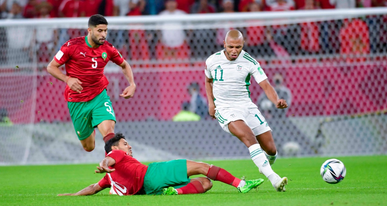 من مباراة المغرب والجزائر     تصوير/ رزقو عبد المجيد