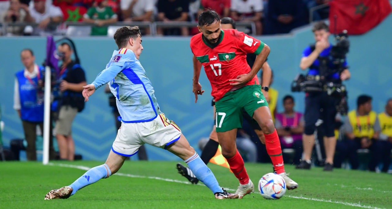 من مباراة المغرب ضد إسبانيا