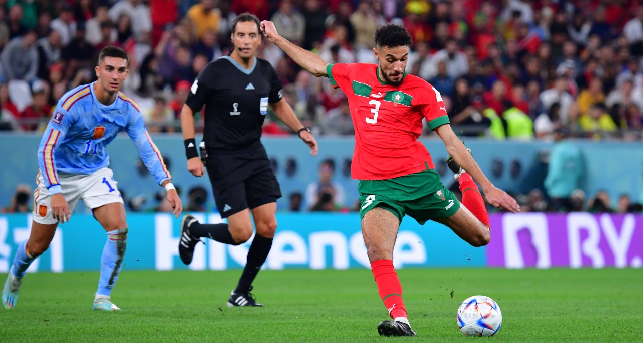 من مباراة المغرب ضد إسبانيا     تصوير/ رزقو عبد المجيد