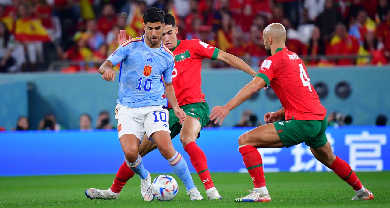 من مباراة المغرب ضد إسبانيا     تصوير/ رزقو عبد المجيد