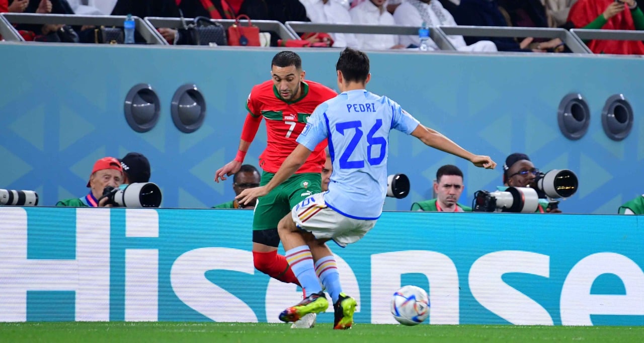 من مباراة المغرب ضد إسبانيا     تصوير/ رزقو عبد المجيد