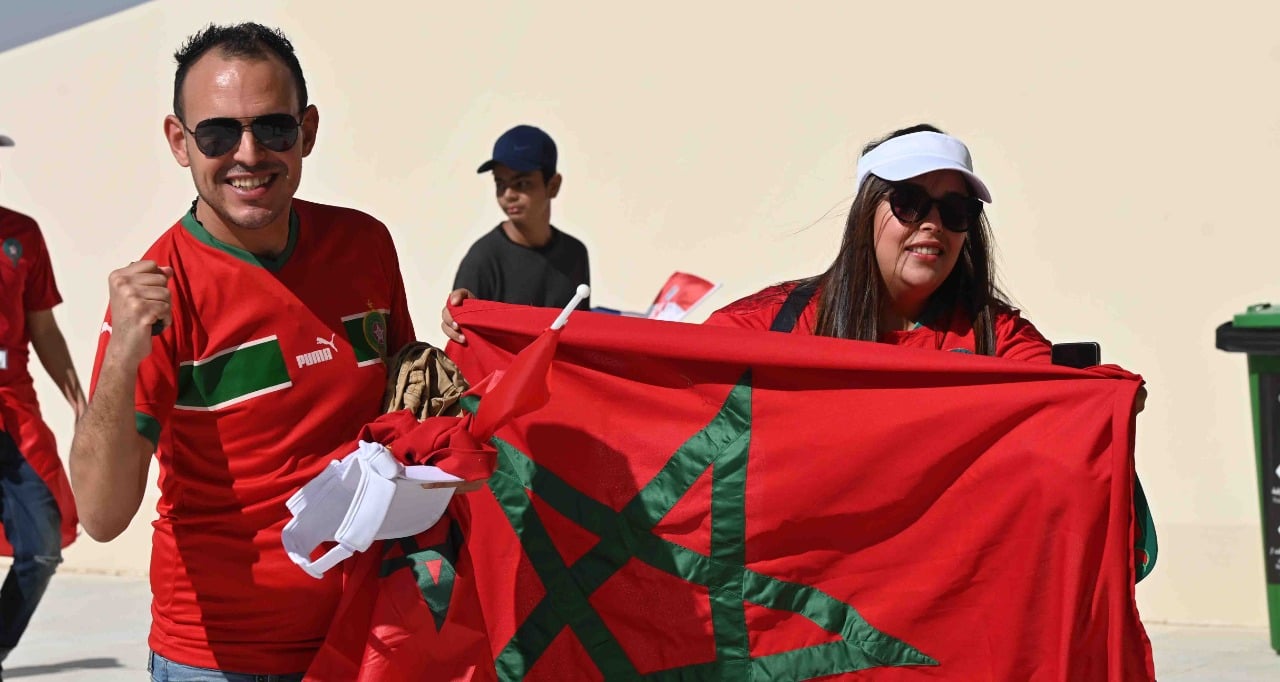 الجمهور المغربي قبل مباراة الأسود وكرواتيا     تصوير/ رزقو عبد المجيد