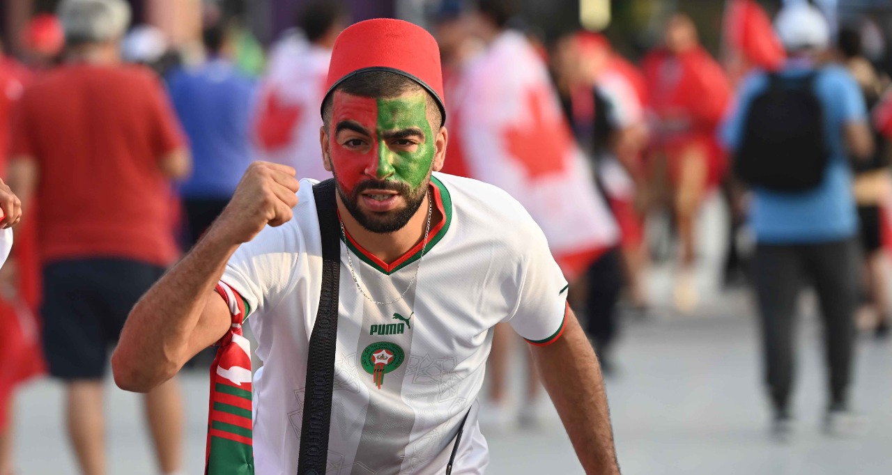 الجمهور المغربي في الطريق لدعم الأسود أمام كندا     تصوير/ رزقو عبد المجيد