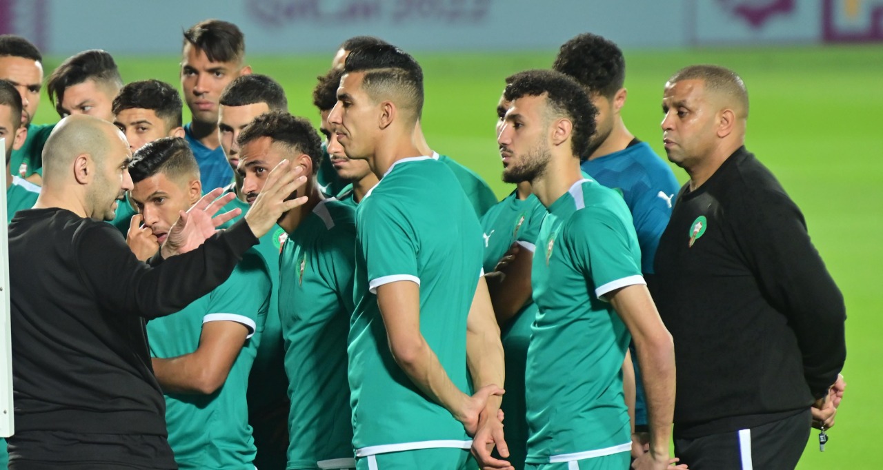 تداريب الأسود في الدوحة ليوم 19 نونبر 2022      تصوير/ رزقو عبد المجيد
