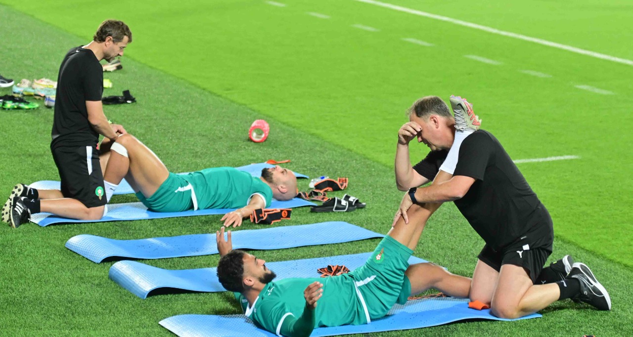 تداريب الأسود في الدوحة ليوم 19 نونبر 2022      تصوير/ رزقو عبد المجيد