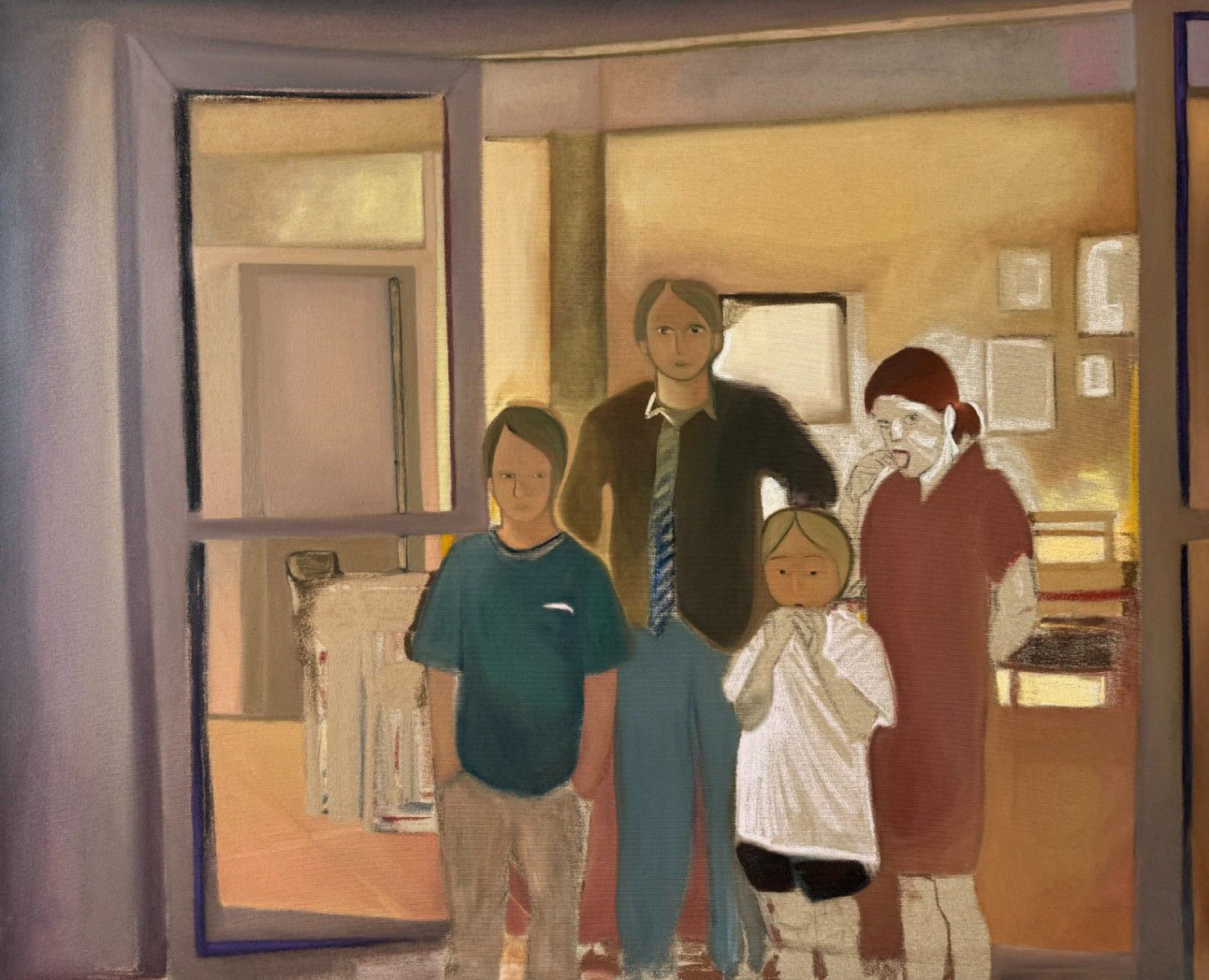Yasmine Hadni – One last night together, 2026 – Oil and pastels on canvas – 160x130 cm