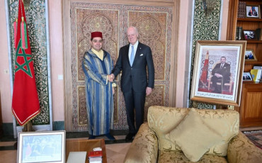 السيد بوريطة رفقة السيد ستافان دي ميستورا المبعوث الشخصي للأمين العام للأمم المتحدة للصحراء المغربية