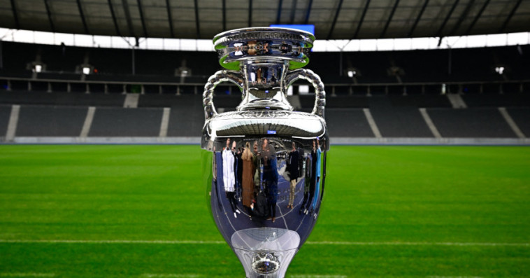 The trophy for the UEFA Euro 2024 European Football 
