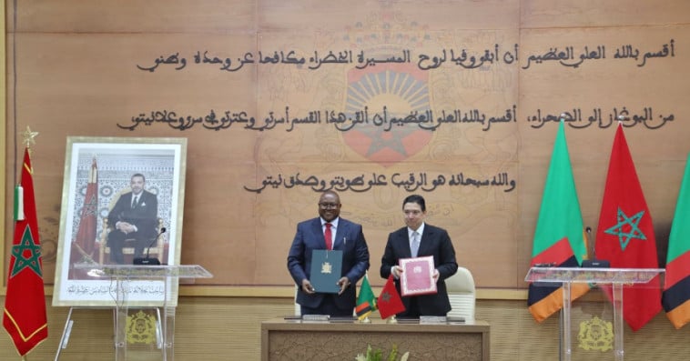 Le ministre des Affaires étrangères, Nasser Bourita et son homologue zambien