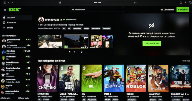 La plateforme Kick